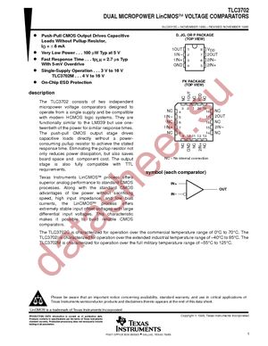 TLC3702CPS datasheet  